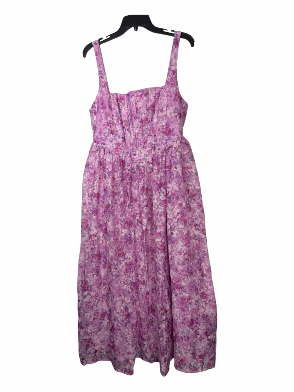 Lulus NWT “Colwyn” Light Magenta Floral Jacquard Bustier Midi Dress In Size XL. - Picture 13 of 16